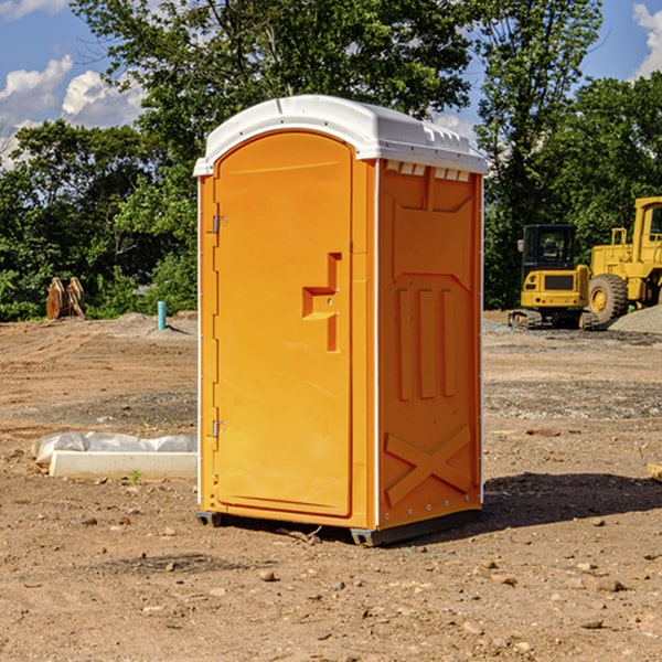 how often are the portable restrooms cleaned and serviced during a rental period in Roosevelt County